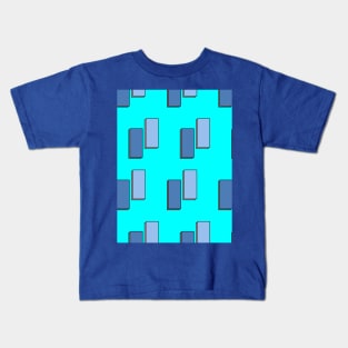 Blue quadrangles on a bright background, geometry Kids T-Shirt